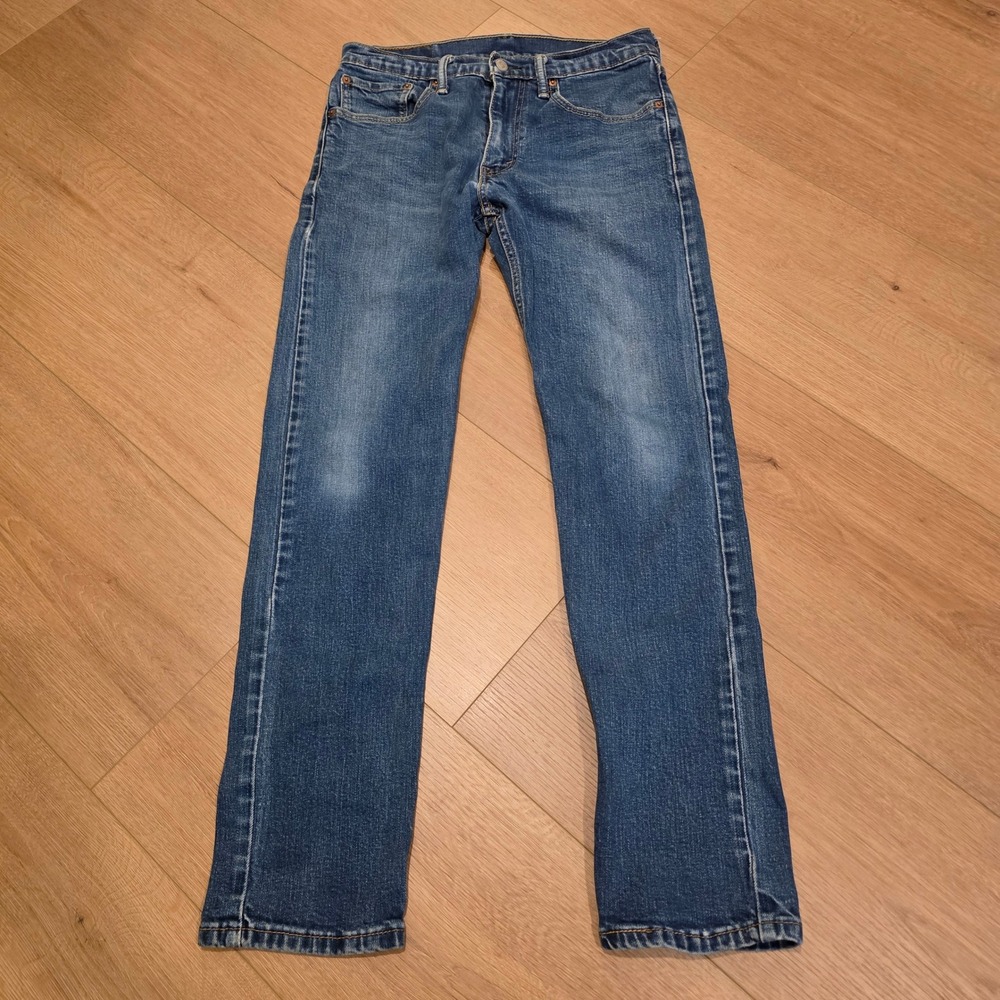 Levis 502 Taper Fit Jeans Mens 31x32 (Fits 30x31) Medium Wash Blue Stretch Denim